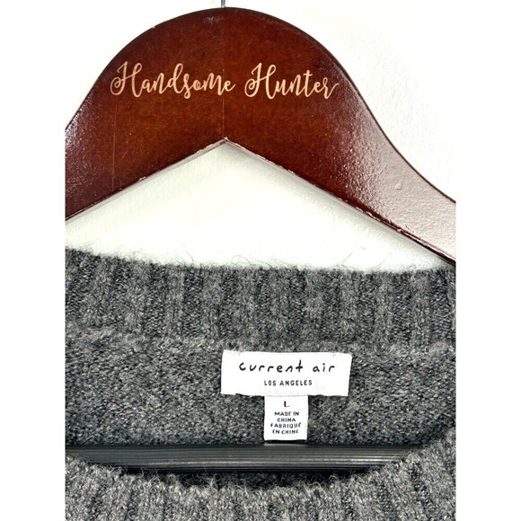 Anthropologie Current Air Womens Gray Black L Sweater Stripe Ribbed Boho Retro H - Picture 9 of 9